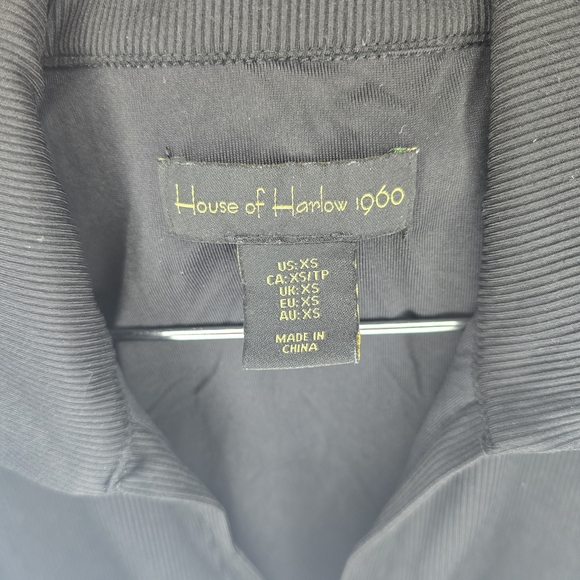 House of Harlow 1960 Black Collared Body Suit, Size XS - Picture 6 of 6